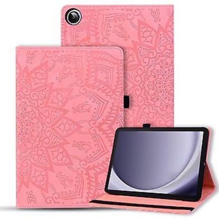 Präglad Läderfodral för Samsung Galaxy Tab A9+ (Rosa)