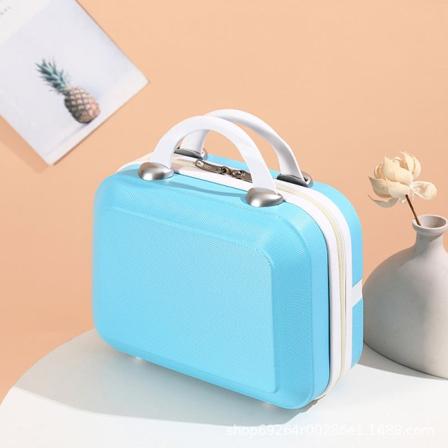 Kvinder dame håndtaske 14-tommer kosmetisk taske bærbar boks mini håndtaske Elegant blue [goddess style]]