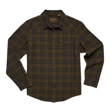 Howler Bro's La Grange Lightweight Flannel Cohen Plaid Dark Olive - M