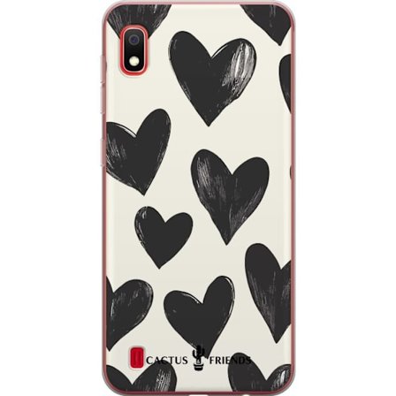 Kompatibelt Mobildeksel til Samsung Samsung Galaxy A10 Cactus and Friends - Bold Black Love Pattern