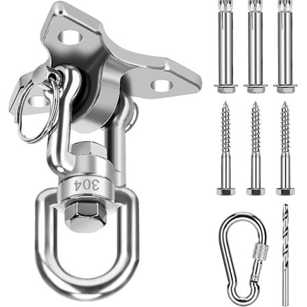 Takkrok Hengekøye 360 Swivel Hook, Rustfritt Stål Ytre Støtte Opp Til 500kg For Takmontering Hengekøye Hengekøye Yoga Boksesekk