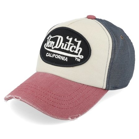 Von Dutch - Beige adjustable Cap - Kids Oval Patch Navy/White/Burgundy Adjustable @ Hatstore