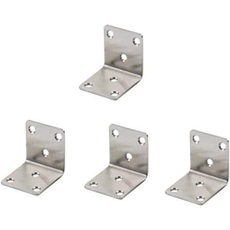 4 stk. hjørnebeslag i rustfritt stål 40 mm x 40 mm x 41 mm L-formet 90 graders hjørnebeslag kompatibelt tre metallmøbler