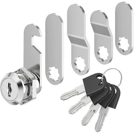 Postkasselås 4 nøgler - med 5 forskellige låseplader til postkasser og mere - Perfekt