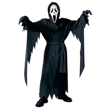 Pelottava Scream Ghost Face Cosplay -asu Lapsille Halloween-juhliin Hieno puku Pojille ja Tytöille 8-10 Vuotta