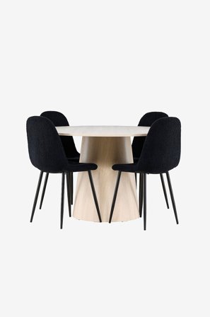 Venture Home - Lanzo-spisebord med Polar-spisebordsstol - Sort - Spisegrupper - Fra Homeroom
