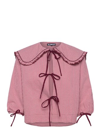 ALOHAS Airi Checks Burgundy Blouse Röd