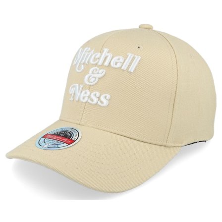 Mitchell & Ness - Beige adjustable Kasket - Retro Logo Classic Red Khaki Adjustable @ Hatstore
