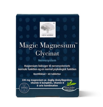 New Nordic Magic Magnesium Glycinat 60 tabl., Helse & Madvarer, Mineraler, Magnesium