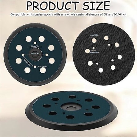 2 stk. slibemaskine udskiftningspude til, 8 huller 5 tommer slibeskiver med burre, slibeskiver slibning P