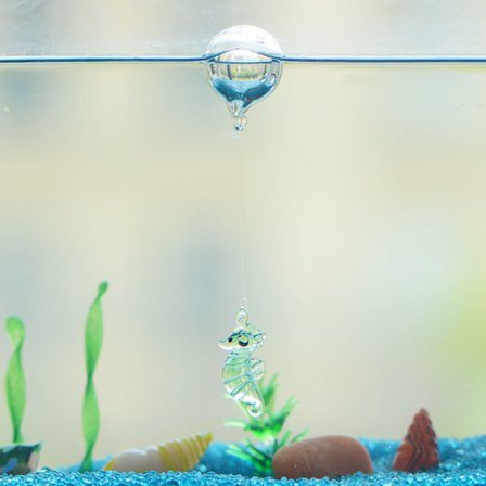 Flytande sjöhäst i akvarium, självlysande sjöhästdekoration, akvarium mikro landskap vattendekoration, grön