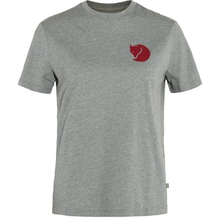 Fjällräven Women's Fox Boxy Logo T-Shirt Top in Grey/Melange | Size: Small, Organic Cotton/Polyester