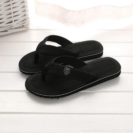 Rento Tofflor För Män Flip Flops Strand Sandaler Sommar Icke-Slipp Platta Slides Män Tofflor Inomhus Skor Man Man Man Slipp Perre Black 45(27.5cm)