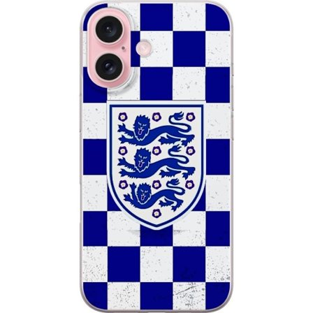 Yhteensopiva Puhelinkuori Apple Apple iPhone 16 Graafinen shakkiruudukkokuviointi sinisellä ja valkoisella, klassisella heraldisella vaakunalla, retr