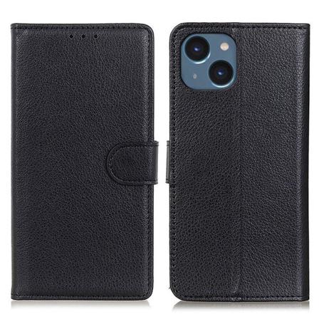 Litchi Texture Iphone 14 Fodral - Svart Svart