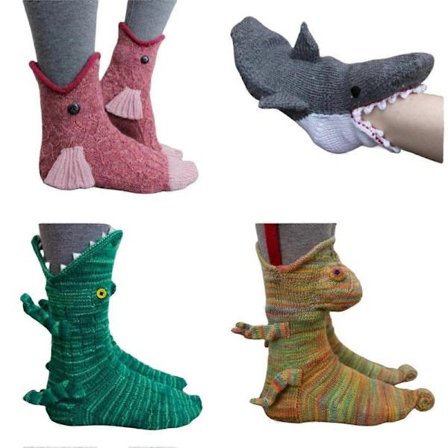 Dyresokker Haj Fisk Strikkede Strømper Nyhed Vinter Varme Julegave Unisex