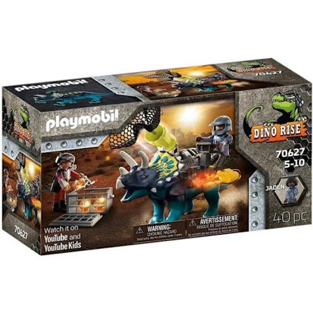 PLAYMOBIL - 70627 - Dino Rise - Triceratops ja Soldiers - Dinosaurus ammusten ja verkkotykkien kanssa - 40 kpl