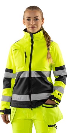 Fristads Dam Varsel softshell-jacka 4183 WYH klass 2, Varsel Gul/Svart