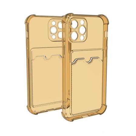 iPhone 13 Pro Stöttåligt Skal med Korthållare - Gul