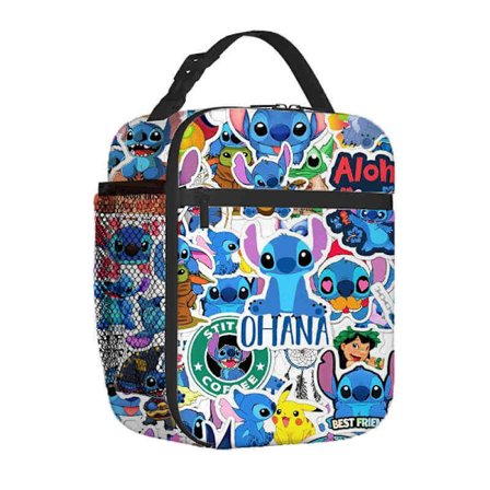 Drenge Piger Stitch Madkasse Bærbar Isoleret Madtaske Genanvendelig Isoleret Madkasse Måltidspose Skole Vandreture Picnic