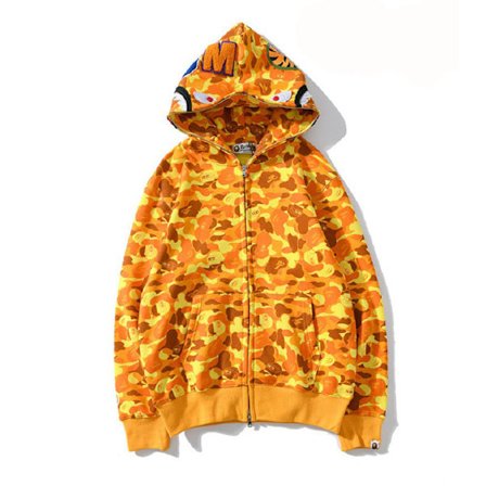 Bape hoodie Shark Mouth Ape Camo Print Cotton Full Zip Jacket fo