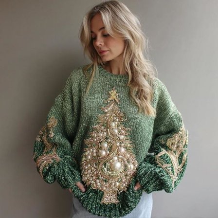 Naisten jouluinen kuuma 3D-digitaalipainettu löysä pyöreäkauluksinen paita, jossa on ihmiskehon tuntuma, rento ja tyylikäs WYA6150