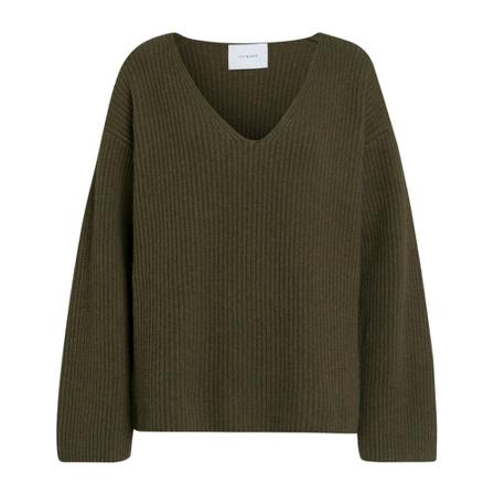 IVY OAK Keila V-Neck Jumper Grøn, Dame Striktrøjer, Størrelse: 2XL