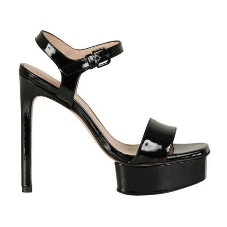 Stuart Weitzman, sandalen Zwart, Dames, Maat:39 EU,Zilver