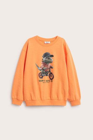 Kappahl | Bluza z nadrukiem Pomarańczowy 110/116 | Pomarańczowy