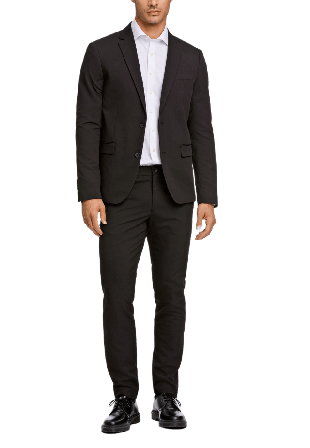 Lindbergh Fine Twill Stretch Suit Kavajer Herr Svart 60