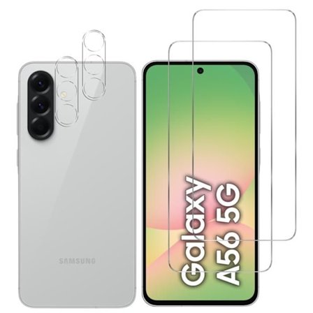 Hærdet Glas - Phonillico - Samsung Galaxy A56 5G - Pakke 2 - Skærm- og Kamera Beskyttelse - Ridsefast