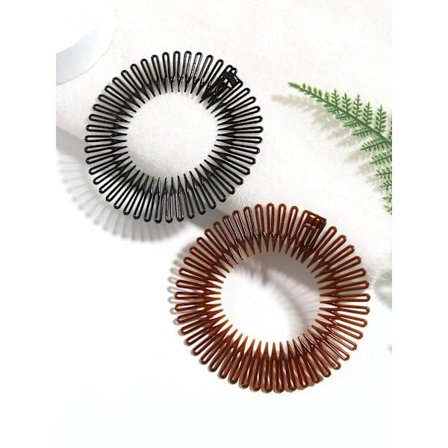 2 Zic zac diadem i plast (1svart+brun)