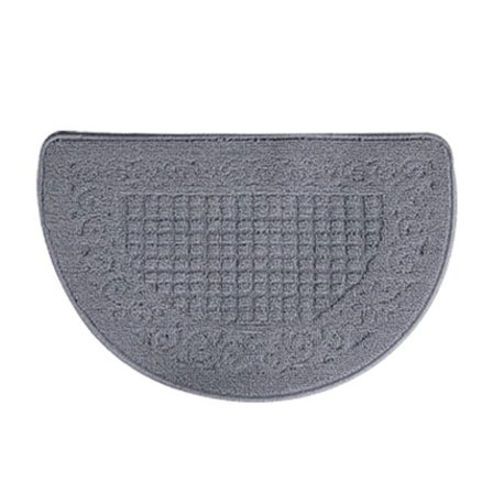 Halvsirkel Dørmatte Polyesterfiber Støvfanger Sklisikker Innendørs Utendørs Grå 48x78cm 18.9x30.7in