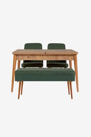 Hanah Home - Sæt med bord og stole (4 dele) - Gina - Brun - Spisegrupper - Fra Homeroom