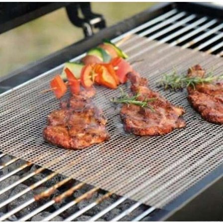 3 stk. Non-Stick BBQ Grill Mesh Matte, BBQ Mesh Grill Matte - Kraftig Nonstick Mesh Grillmatter & Grilltilbehør - Gjenbrukbare og Enkle å