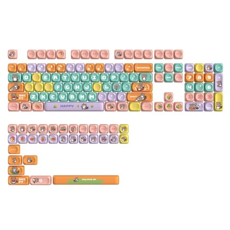 135 Keys Animal Painting Keycap Set MOA PBT ​Keycaps Njut av exakt typning