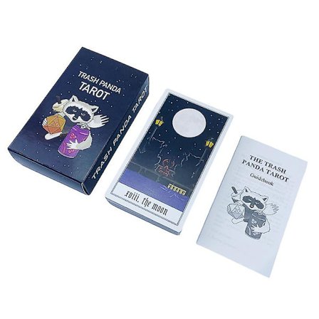 12*7cm Trash Panda Tarot Kort Familiefest Brætspil Skæbne Divination W/manual puslespil, festspil