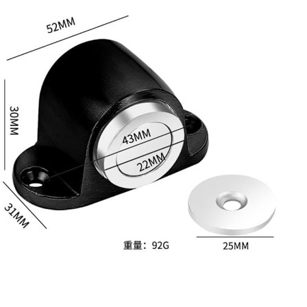 Extra stark magnetisk dörrstopp i zink – kraftfull stötdämpare för dörrar_TF_TF