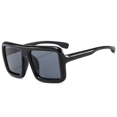 Fyrkantiga solglasögon Solglasögon tjock båge SVART SVART