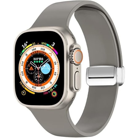 Silikonarmband kompatibelt med Apple Watch 49 mm, 45 mm, 41 mm, 44 mm, 40 mm, 42 mm, 38 mm, iWatch Ultra Series 8/7/6/5, armband för