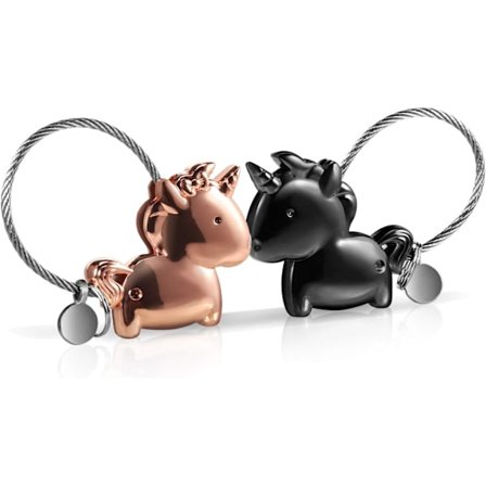 1 par nøkkelringer, avtakbart anheng kjede enhjørning nøkkelring