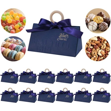 12 Gaveesker, Godteribokser, Gaveesker for Godteri, Sjokolade, Kjeks, Ideelle for Bryllup, Graduation