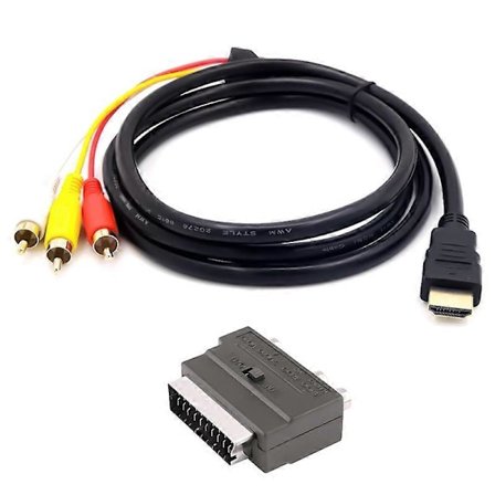 3 Ingångar 1.5M HDMI-kompatibel Hane till 3 RCA Scart Ljud Video Konverter Adapter Kabel [db]