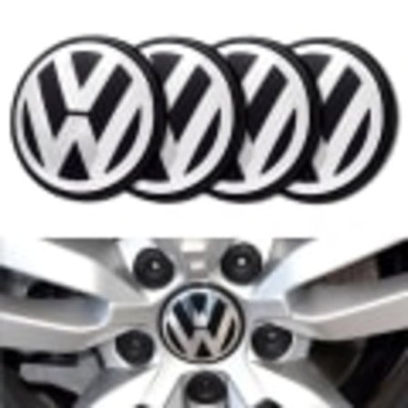 4 kpl - Volkswagen VW Keskikupit / Pyörän Embleemit - Autoteollisuuden Hopea 56mm - Itsekiinnittyvä