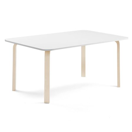 Table ELTON, 1800x800x640 mm, white laminate, birch