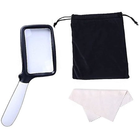 2x Taittava Suurennuslasi 5 LED-Valolla Kannettava Käsikäyttöinen Luppi