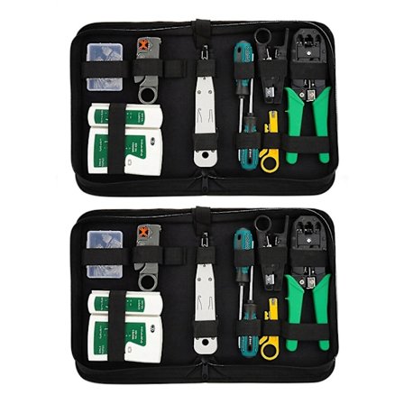 2x Nätverkskabel Reparationsverktygssats Rj45 Rj11 Cat6 Kabeltestare Test Crimper Crimpning Underhåll-yuhao
