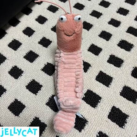 22 cm Jellycat Sheldon -katkarapu pehmolelu, pehmeä ja mukava lasten pehmolelu.