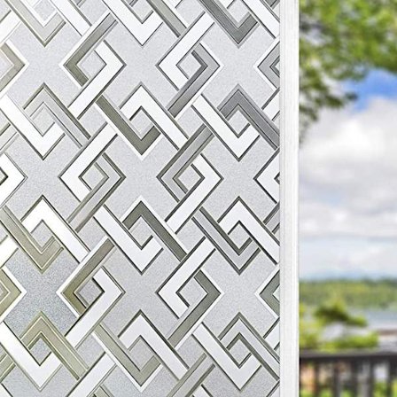 2 stk. (firkantmønster 45 x 100 cm) Finnez elektrostatisk vindusfilm