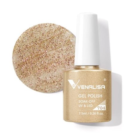 Venalisa Gel Nagellack 7.5ml Vit Hatt Glas Nagel Gel Polish NoWipe Top Soak Off UV LED Nagellack Glitter Färg Gel